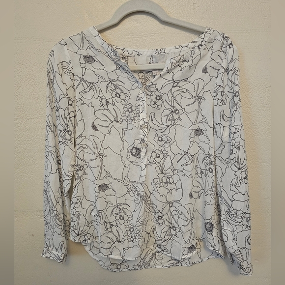 LOFT Sheer Floral  Blouse - Picture 2 of 4